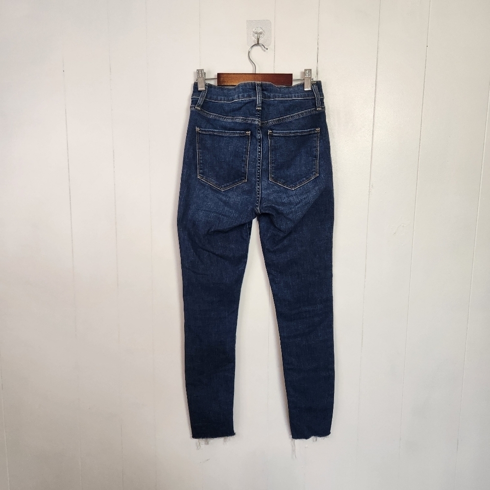 Gap Universal Jegging High Rise Skinny Jeans Dark Wash Stretch Raw Hem Size 25 0 - Picture 3 of 11